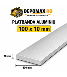 Platbanda aluminiu 100 x 10 mm, 6 metri (EN-AW 6060)